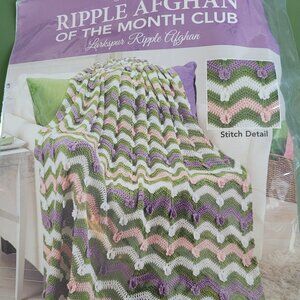 Herrschners Larkspur Ripple Afghan Crochet Kit